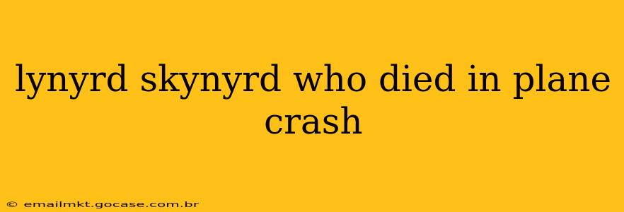 lynyrd skynyrd who died in plane crash