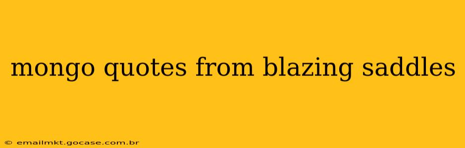 mongo quotes from blazing saddles