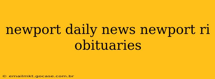 newport daily news newport ri obituaries