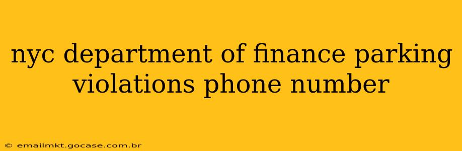 nyc department of finance parking violations phone number
