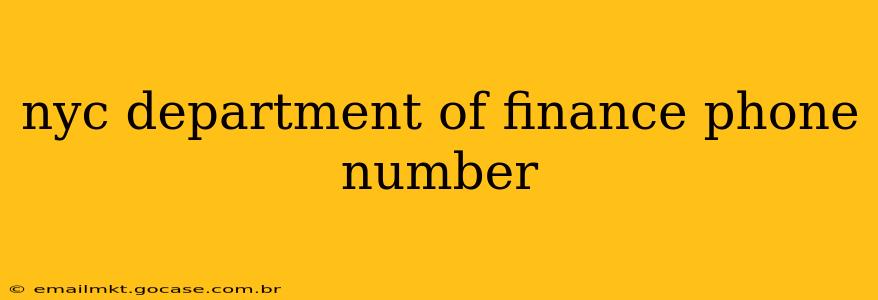 nyc department of finance phone number