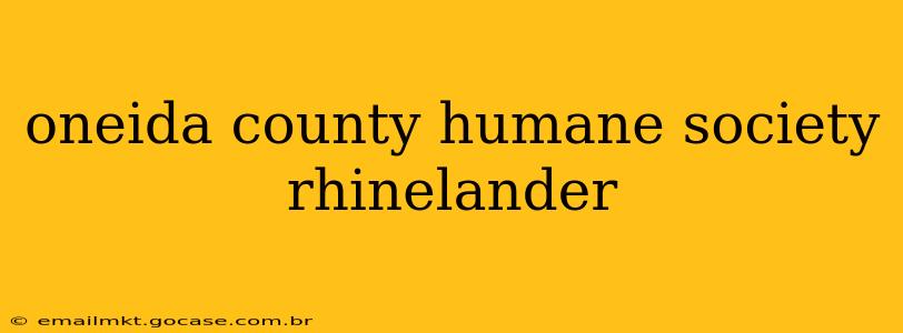 oneida county humane society rhinelander