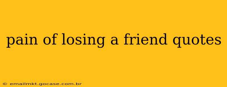 pain of losing a friend quotes