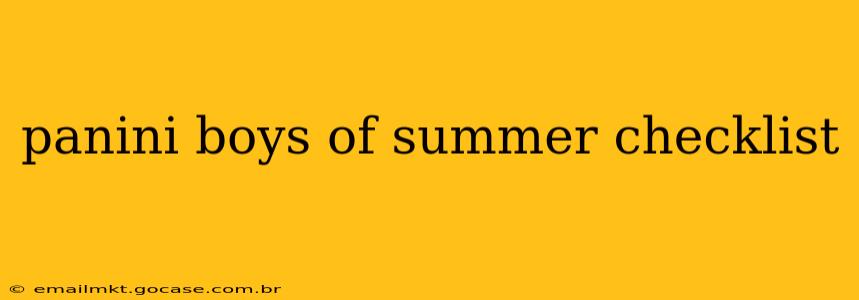panini boys of summer checklist