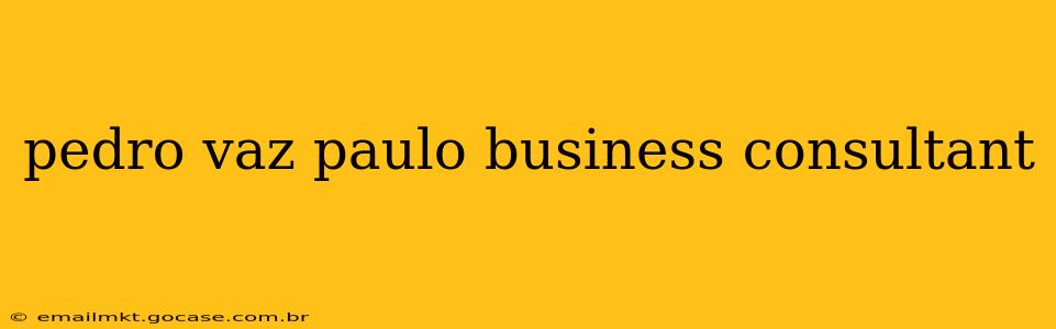 pedro vaz paulo business consultant
