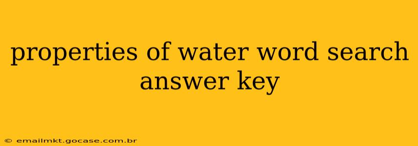 properties of water word search answer key