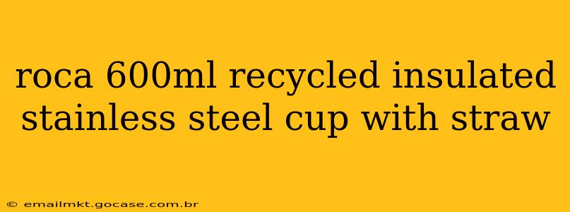 roca 600ml recycled insulated stainless steel cup with straw