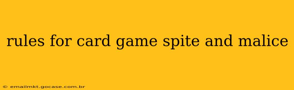rules for card game spite and malice
