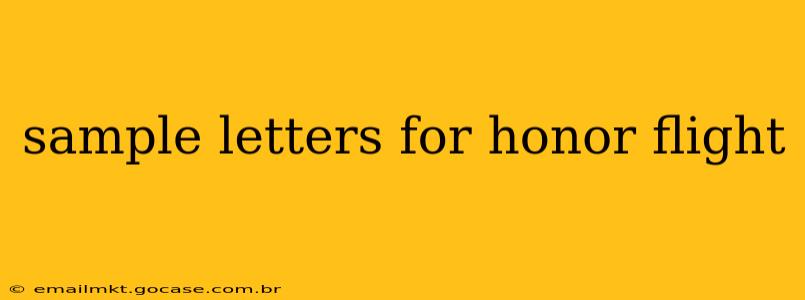 sample letters for honor flight