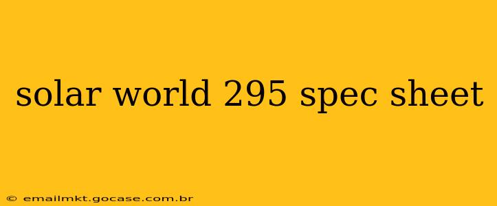 solar world 295 spec sheet