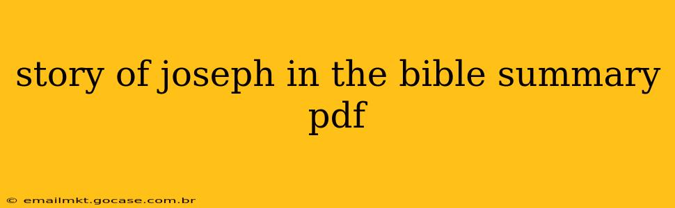 story of joseph in the bible summary pdf