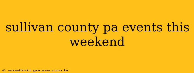 sullivan county pa events this weekend
