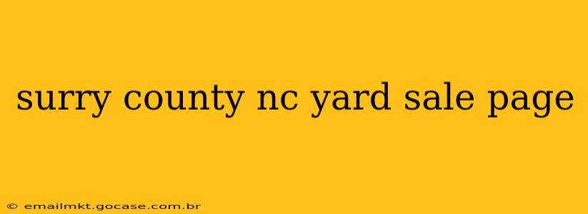 surry county nc yard sale page