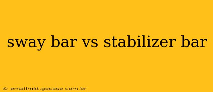 sway bar vs stabilizer bar