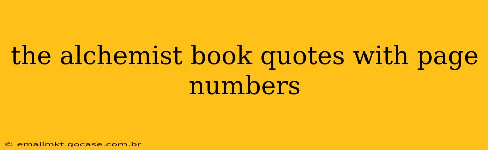 the alchemist book quotes with page numbers