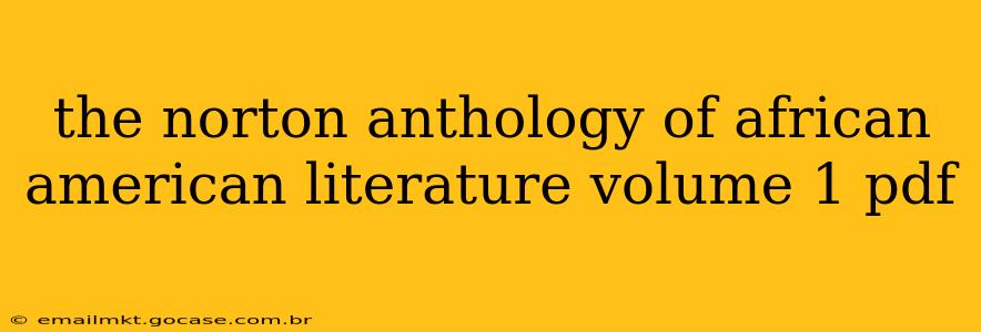 the norton anthology of african american literature volume 1 pdf