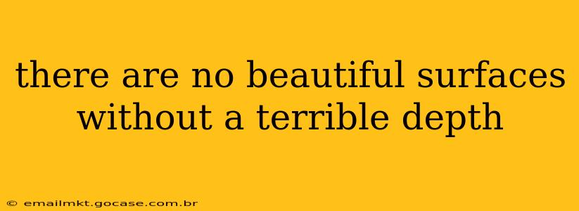 there are no beautiful surfaces without a terrible depth