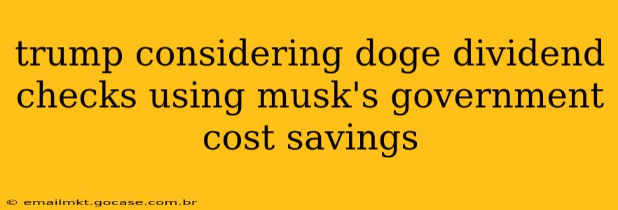 trump considering doge dividend checks using musk's government cost savings