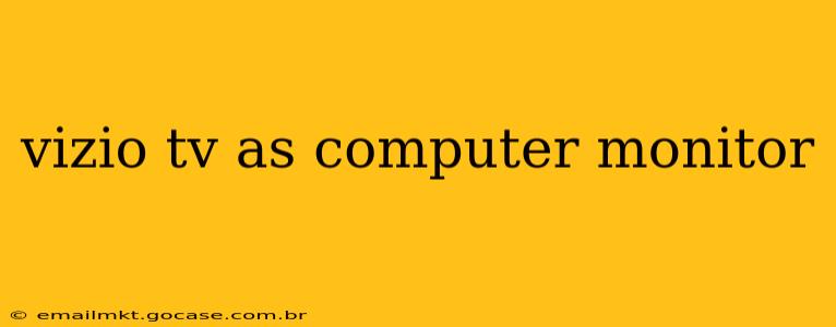 vizio tv as computer monitor