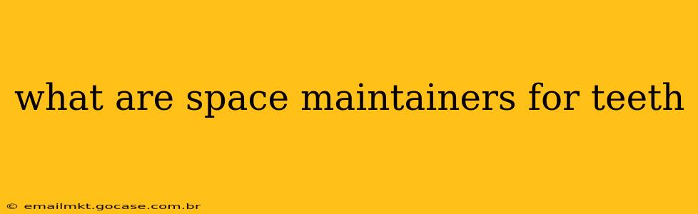 what are space maintainers for teeth