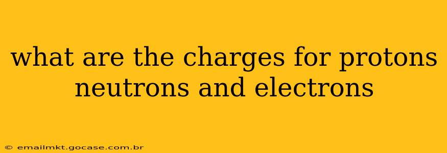 what are the charges for protons neutrons and electrons