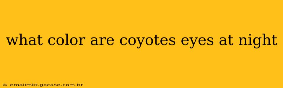 what color are coyotes eyes at night
