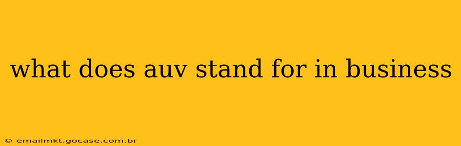 what does auv stand for in business