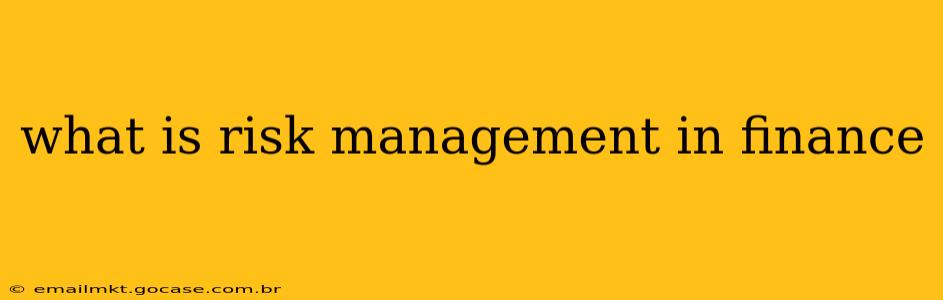 what is risk management in finance