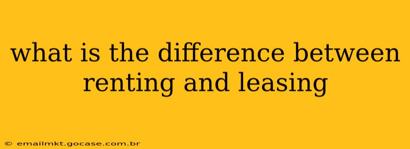 what is the difference between renting and leasing