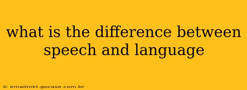 what is the difference between speech and language