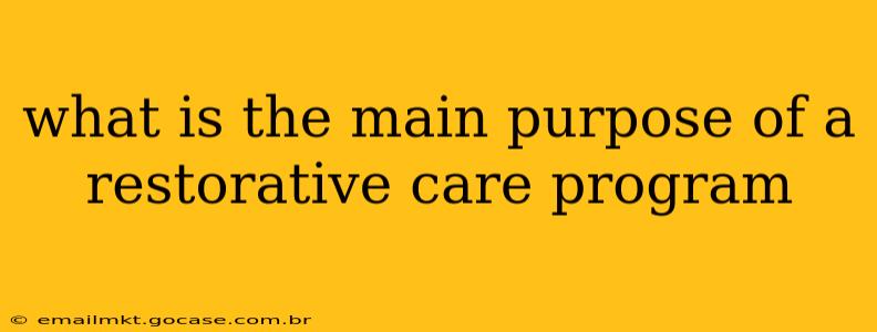 what is the main purpose of a restorative care program