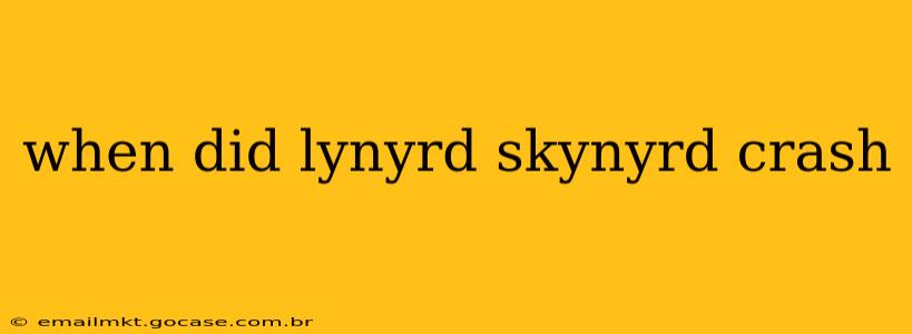 when did lynyrd skynyrd crash
