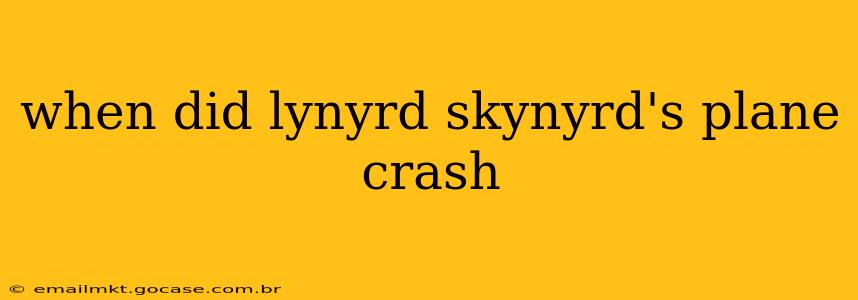 when did lynyrd skynyrd's plane crash