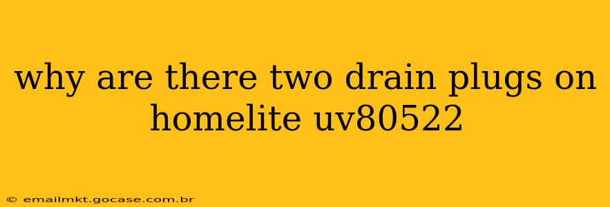 why are there two drain plugs on homelite uv80522