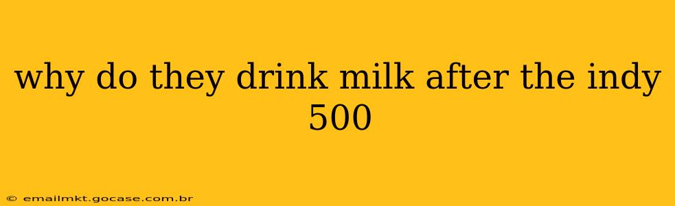 why do they drink milk after the indy 500